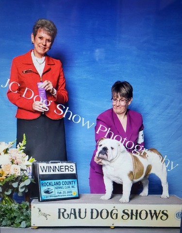 "Smiley" with his handler Terri Frenia